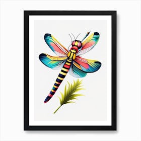 Banded Pennant Dragonfly Tattoo 1 Art Print