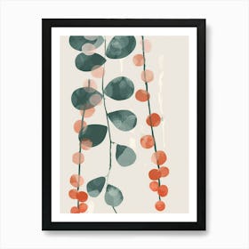 String Of Pearls Plant Minimalist Illustration 4 Art Print