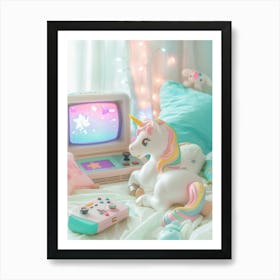 Toy Unicorn Video Gaming Art Print