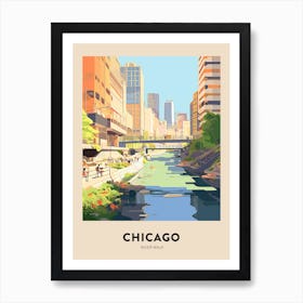 River Walk 2 Chicago Travel Poster Art Print