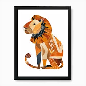 African Lion Symbolic Imagery Clipart 3 Art Print