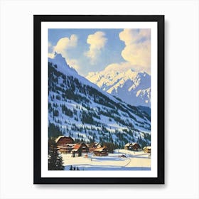 Oberstdorf, Germany Ski Resort Vintage Landscape 2 Skiing Poster Art Print