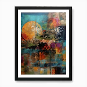 Abstract Painting Blending of textures Art Print