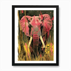 Pink Elephant Art Print