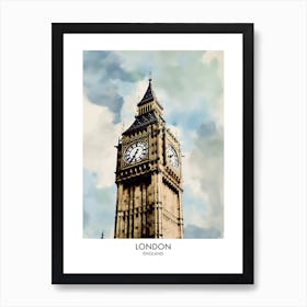 London 2 Watercolour Travel Poster Art Print