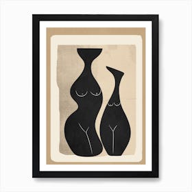 Modern Abstract Woman Body Vases 1 Art Print