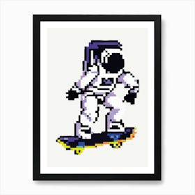Astronaut Pixel Art Illustration Art Print