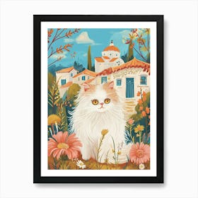 Persian Cat Storybook Illustration 4 Art Print