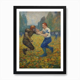 American Football In The Style Of Vang Gogh 2 Art Print