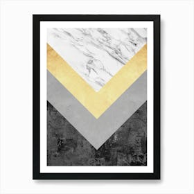 Modern geometry with gold 4 Art Print