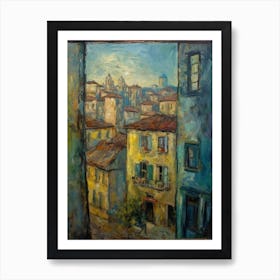 Window View Of Florence In The Style Of Expressionism 3 Art Print