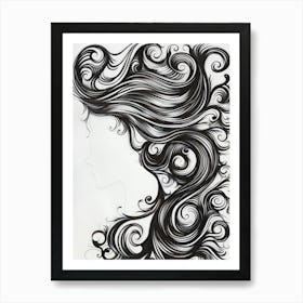 Curly Hair Art Print