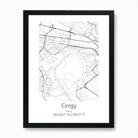 Cergy,France Minimalist Map Poster