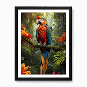 Parrot In The Jungle Art Print