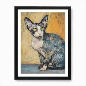 Cornish Rex Relief Illustration 3 Art Print