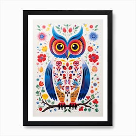 Scandinavian Bird Illustration Owl 4 Art Print