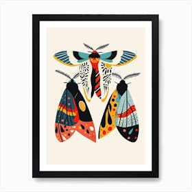 Colourful Insect Illustration Moth 55 Affiche