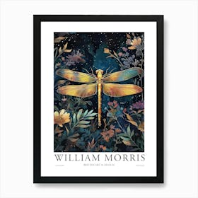 William Morris Art Dragonfly Night Morris Exhibition Print Botanical Poster Flowers Vintage Art Print