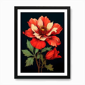 Red Poppy Flower 4 Art Print