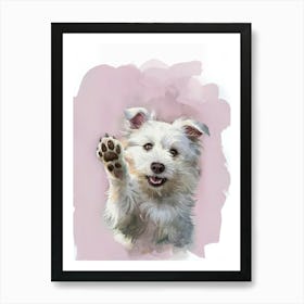 Dog pink Art Print