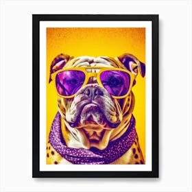 Bulldog In Sunglasses Pop Art Print