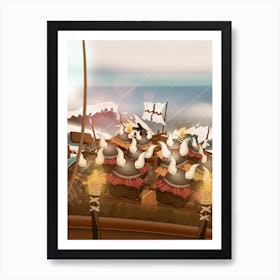 Viking Ship Cartoon Art Print