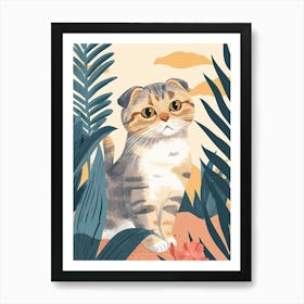 Scottish Fold Cat Storybook Illustration 1 Art Print