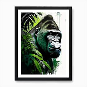 Gorilla In Jungle Gorillas Graffiti Style 1 Art Print