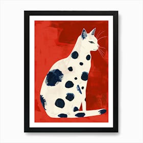 Polka Dot Cat 8 Art Print