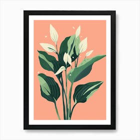 Hosta Plant Minimalist Illustration 8 Art Print