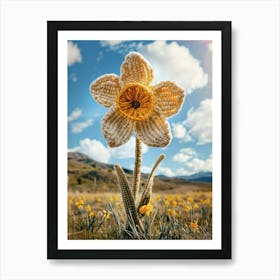 Daffodil Knitted In Crochet 2 Art Print