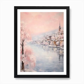 Dreamy Winter Painting Zurich Switzerland 5 Art Print