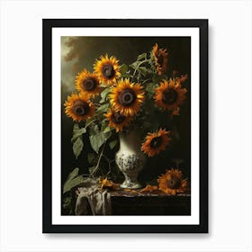 Baroque Floral Still Life Sunflower 2 Poster