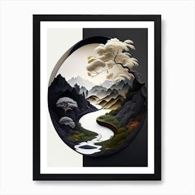 Landscapes Yin and Yang Illustration Art Print