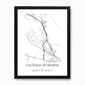 Las Rozas De Madrid,Spain Minimalist Map Art Print