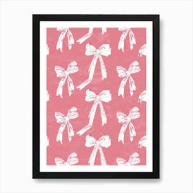 Pastel Pink Bows 1 Pattern Art Print