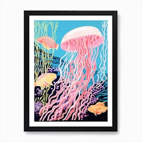 Cute Jelly Fish Illustration 1 Art Print