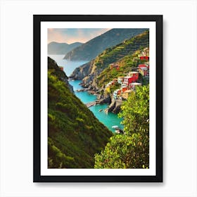 Cinque Terre National Park Italy Vintage Poster Art Print