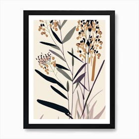 Prairie Milkweed Wildflower Modern Muted Colours 1 Art Print