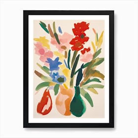 Gladioli Flower Illustration 1 Art Print