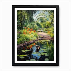 A Painting Of A Dog In Gothenburg Botanical Garden, Sweden  In The Style Of Impressionism 01 Art Print