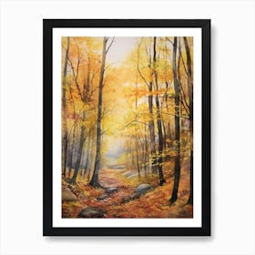 Autumn Forest Landscape The Forest Of Fontainebleau Art Print