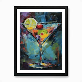 Martini Cocktail Oil Painting 1 Art Print