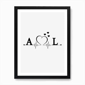Personalized Couple Name Initial A And L Art Print