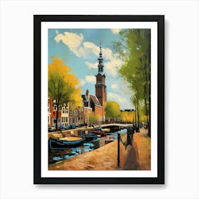 Wall painting print, Amsterdam, Netherlands, landscape art, Van Gogh style, fine art..254 Art Print