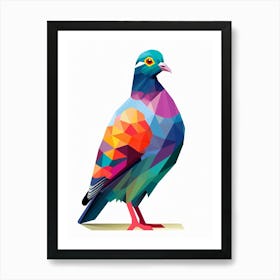 Colourful Geometric Bird Pigeon 3 Art Print