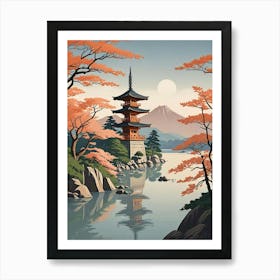 Miyajima Island Japan Vintage Travel Art (8) Art Print