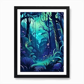 Jungle Night 1 Botanical Art Print 3 Art Print