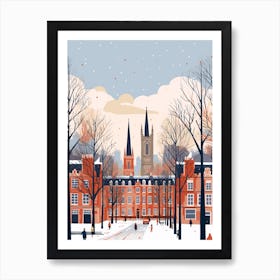 Retro Winter Illustration Glasgow United Kingdom 1 Art Print