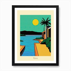 Poster Of Minimal Design Style Of Goa, India 2 Art Print